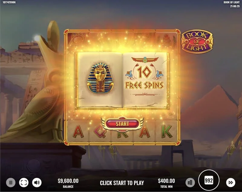 Book of Lights – Free Spins aktiveras och expanderande symbol